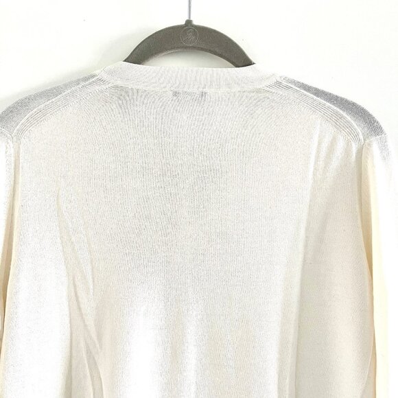 Joseph Cashair Merino Wool & Silk Sweater in Oyster White - Picture 7 of 10